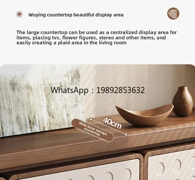 

ZZ solid wood TV cabinet Italian light luxury living room household floor cabinet locker