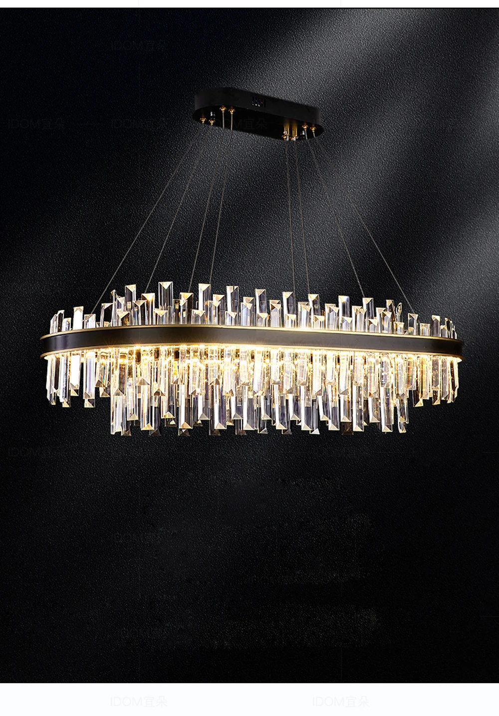 Dimmable LED Crystal Series Gold Black