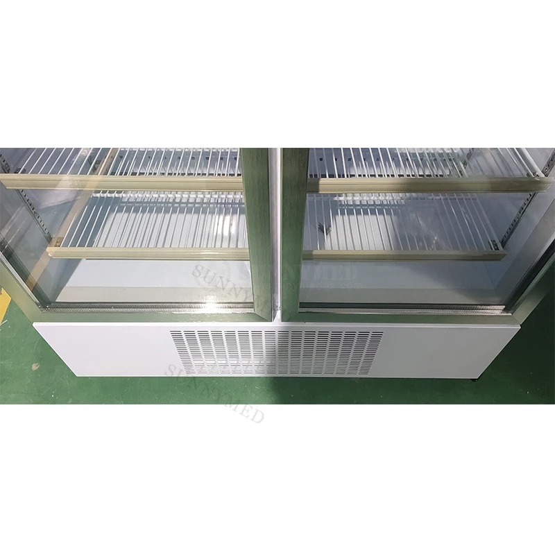 SY-U007 Blood- bag reagent storage facility medical cryogenic equipment double doors Freezer Refrigerator price