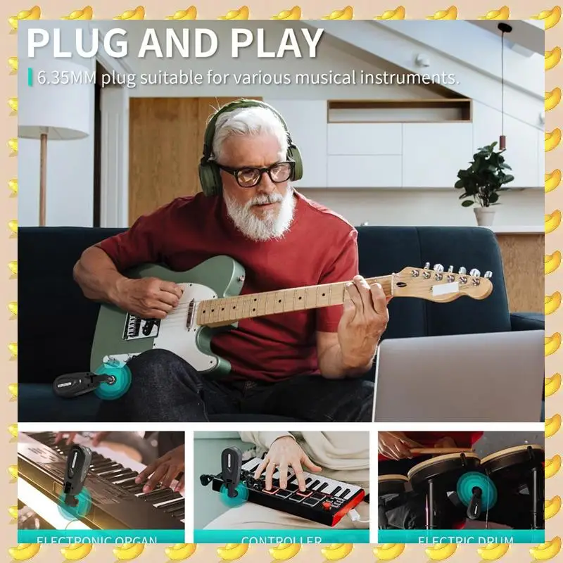 

A45U Wireless Guitar Receiver Transmitter UHF Guitar Pickup U Segment 30 Channels Musical Instrument Wireless Connection