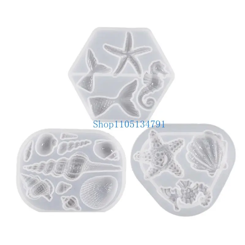 قالب سيليكون لصب الراتنج بطول 98 كجم، قالب قلادة على شكل سلسلة مفاتيح على شكل نجم البحر للهالوين