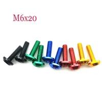 10pcs Bolts Screw Black Aluminum adornment M6 x 20mm Motorcycle Red Anodised 25mm Bolts Red Screws M6 Cap Head