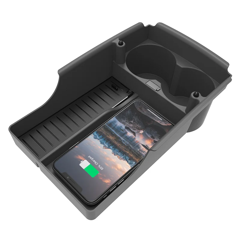 Caricabatterie Wireless modello S/X, Pad di ricarica per telefono Wireless QI supporto per tazza di stoccaggio per Console centrale per auto per