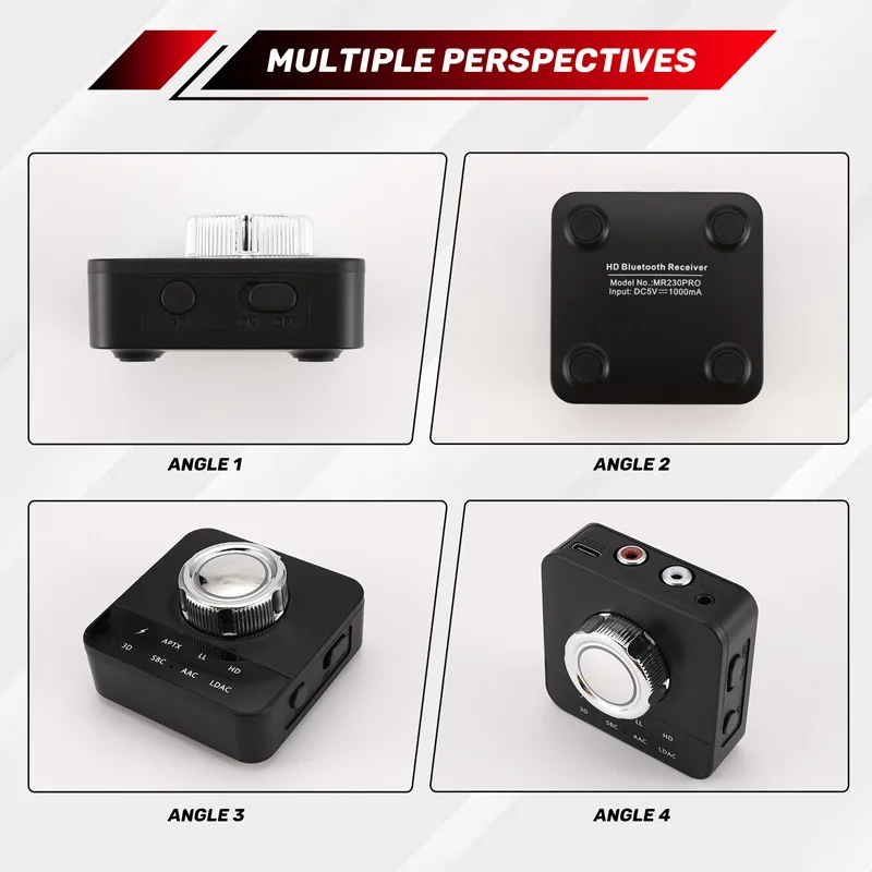 جهاز استقبال موسيقى بلوتوث 5.0 متوافق مع مع LDAC AAC 3D ستيريو Hifi محول صوت لاسلكي لـ RCA 3.5 مم AUX