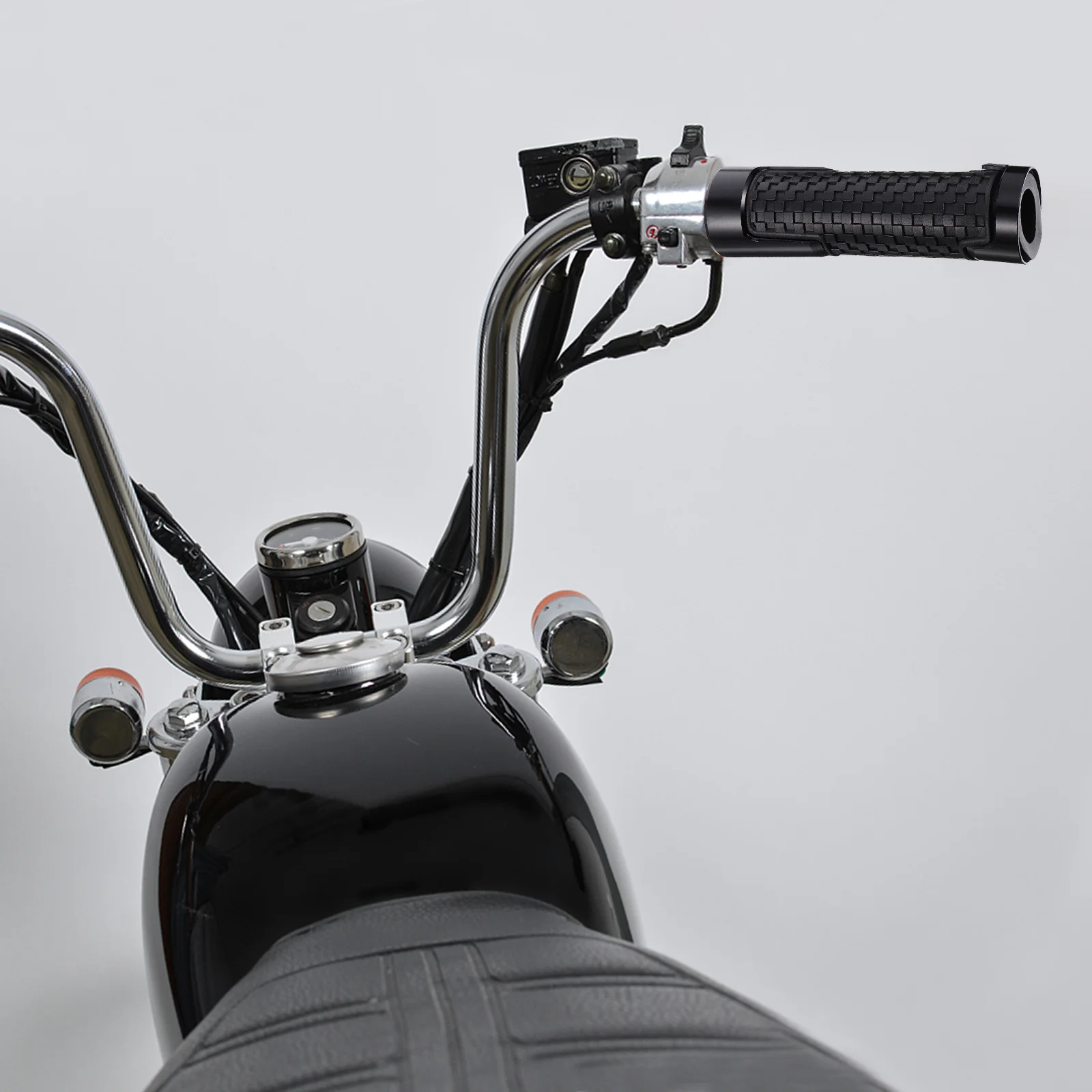 

1Pair Handlebar Grips Motorbike Hand Grip Set Stylish Comfortable Non-Slip Motorcycle Bar End Cover Easy Install Universal Fit