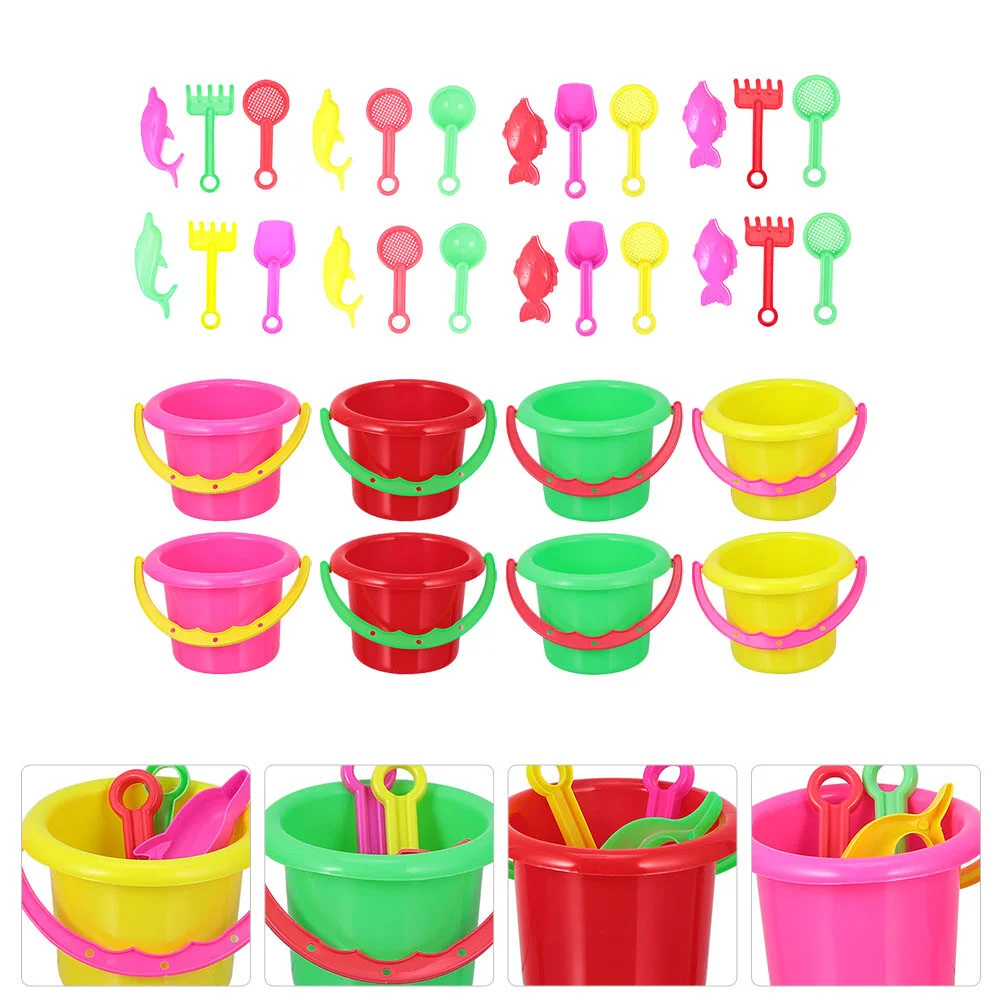 8 Sets Beach Bucket Kid Toys Playing Sand Small Practical Plaything Plastic Child Funny