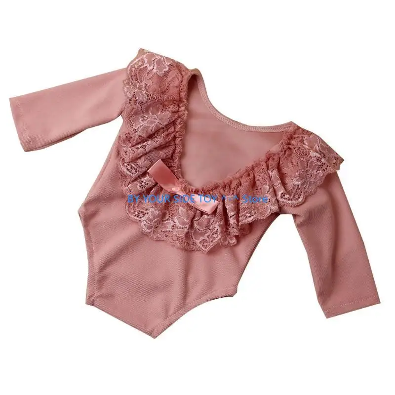 الوليد صور الدعائم جمبسوت من الدانتيل ملابس الطفل التصوير بأكمام طويلة عارية الذراعين رومبير لحديثي الولادة التصوير الفوتوغرافي #5