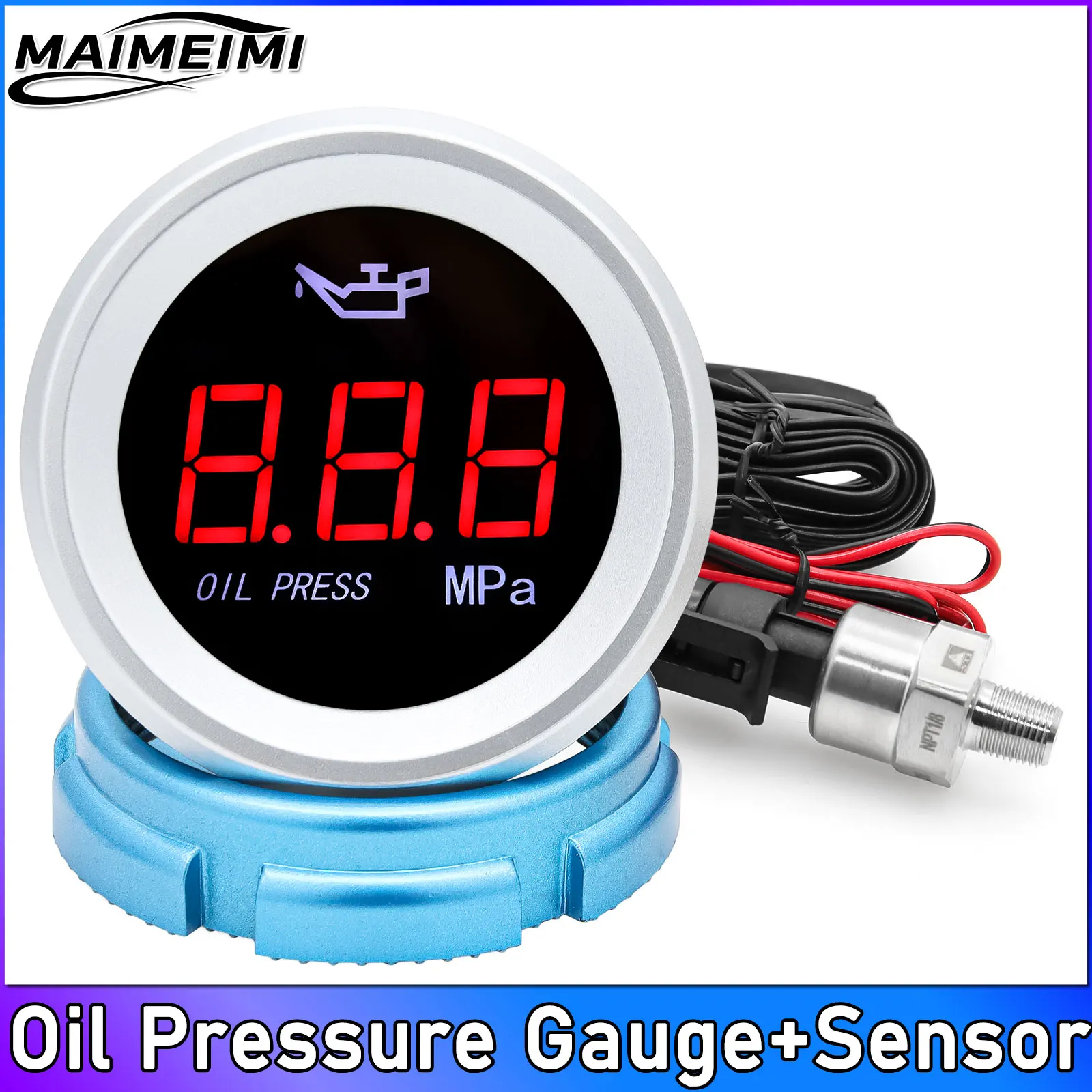 

Oil Press Gauge with Oil Pressure Gauge Sensor 1/8 NPR Rnage 0-1.00 Mpa Bar Car Pressure Gauge for Motorcycle Auto Boat Marine
