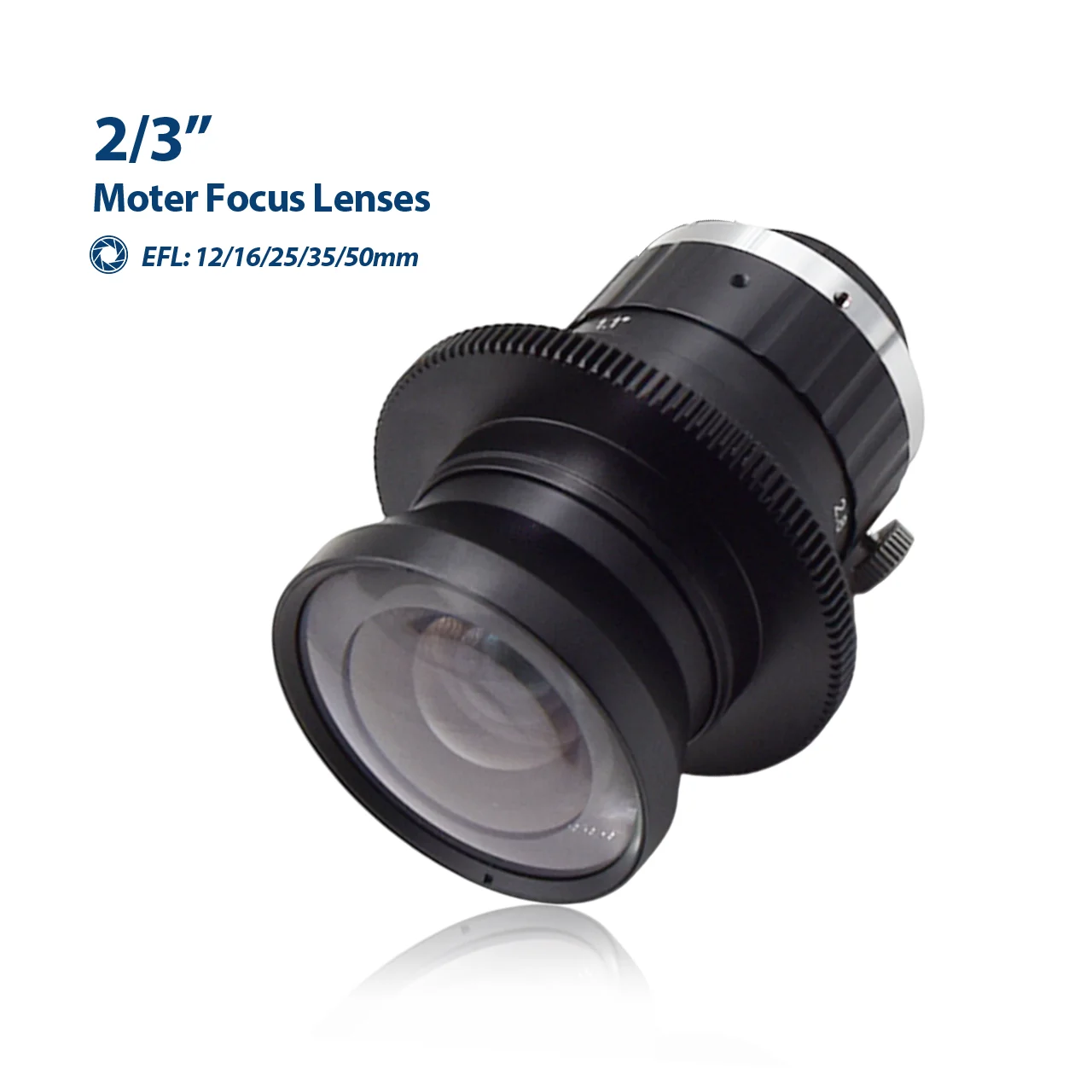 

High Relative Illumination F8-50mm 2/3" Sensor C Mount Motorized Focus Lenses for Industrial Vision Camera