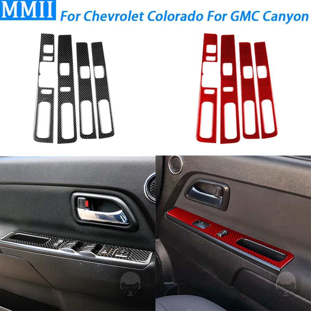 

For Chevrolet Colorado For GMC Canyon 2004-2012 Carbon Fiber Window Lift Switch Panel Cover Car Interior Accessories Sticker