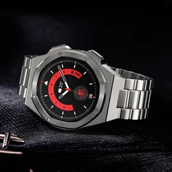 Modification Mod Kit For Samsung Galaxy Watch 4 5 6 44mm 5 Pro 45mm Band Metal Watch Case Silicone Strap Protective Cover Bezel