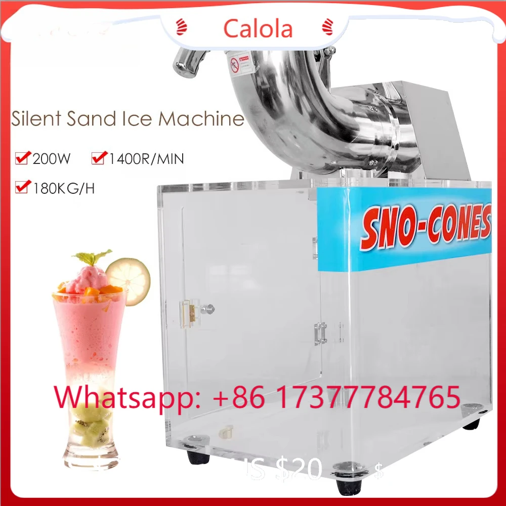 200W Automatic Snow Cone Maker, Commercial Ice Shaver Snowflake Ice Crusher