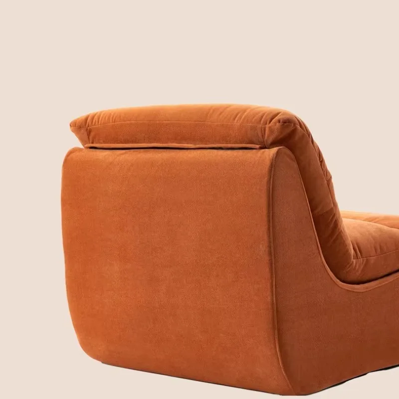 أريكة كسولة مضغوطة مخملية برتقالية حديثة بمقعدين للاستخدام الخارجي لغرفة المعيشة وغرفة النوم #5