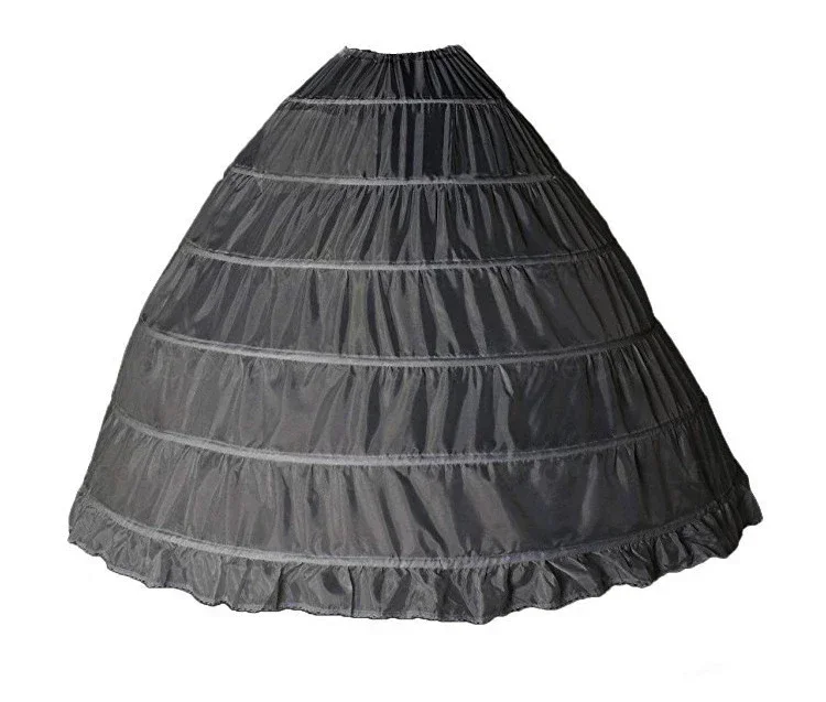 Women Ball Gown Petticoats With Slips 6 Hoop For Quinceanera Dresses White Black Full Length 1950s Crinoline Underskirt