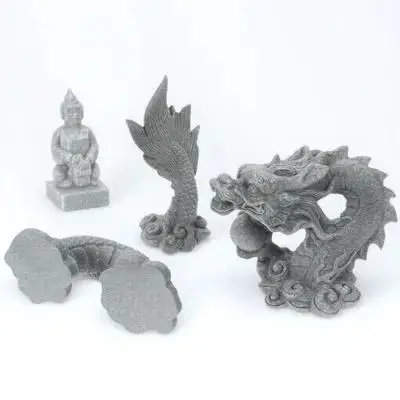 

1 set Resin Sandstone Statue Fine Craftsmanship Home Office Tabletop Decor Dragon Modeling Chinese Dragon Ornament