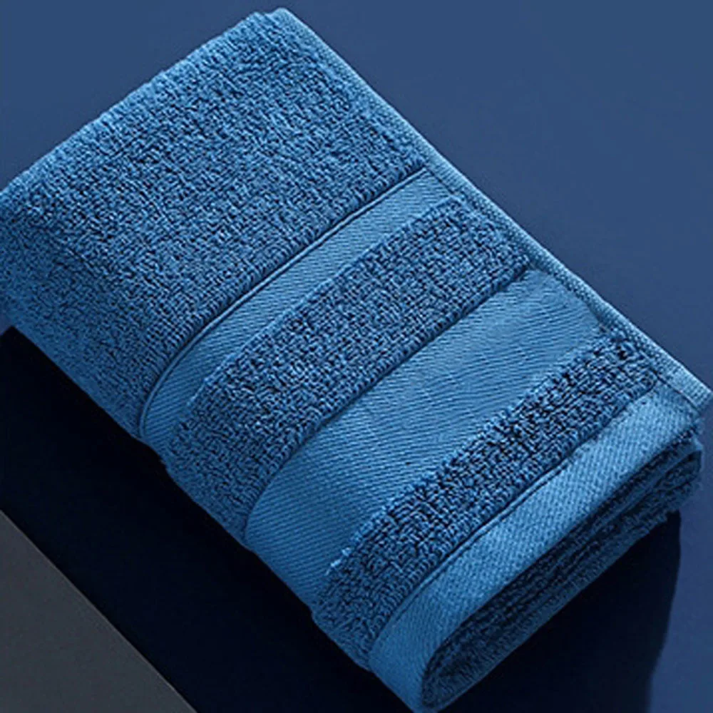 1PCS Plush Cotton Blue Handkerchief Thick Super Absorbent Towel, Modern Style Suitable for Gyms, Hotels, and Home Bathrooms