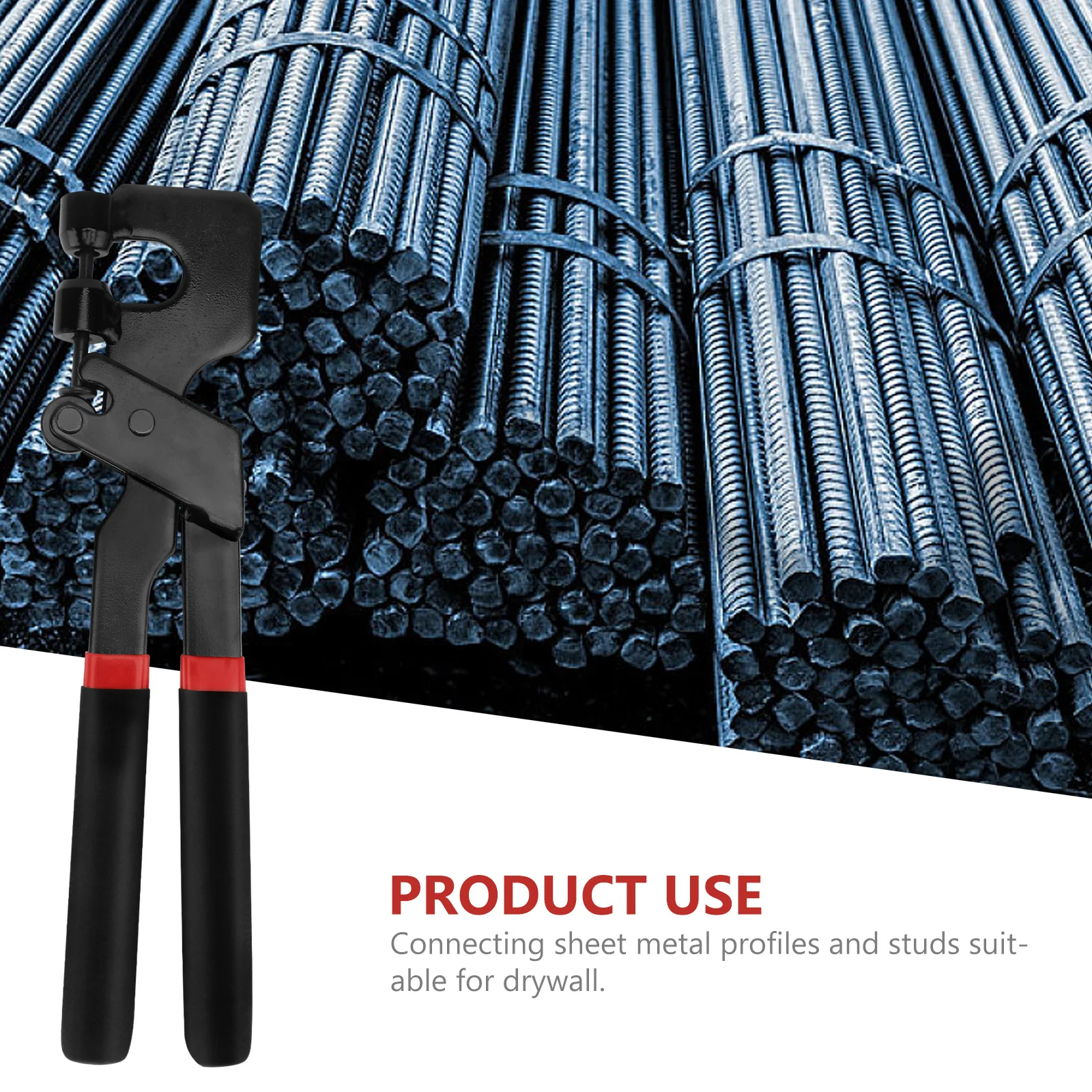 

1Pcs Punch Pliers Alloy Steel Keel Clamp for Drywall Installation Heavy-Duty Crimper No Drilling Riveting Needed Black