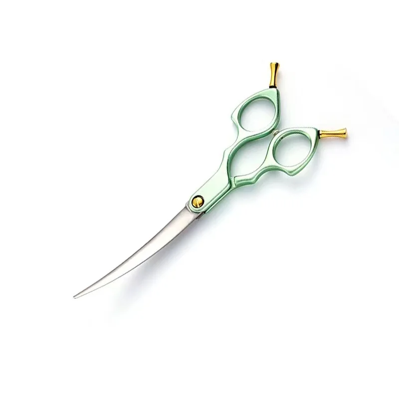 Professional 6.0/6.5 inch Japan 440C Pet Scissors For Dog Grooming Curved Shear for Teddy with High Quality Alloy Handle