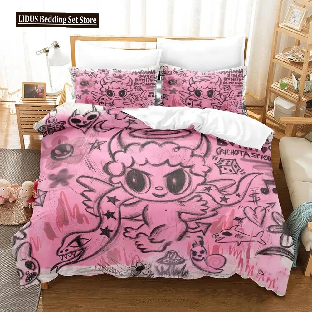 

Karol G New Album Cover Manana Sera Bonito Bichota 2 Bedding Set Cartoon Anime three-piece Set Teenager Bedroom Duvetcover Sets