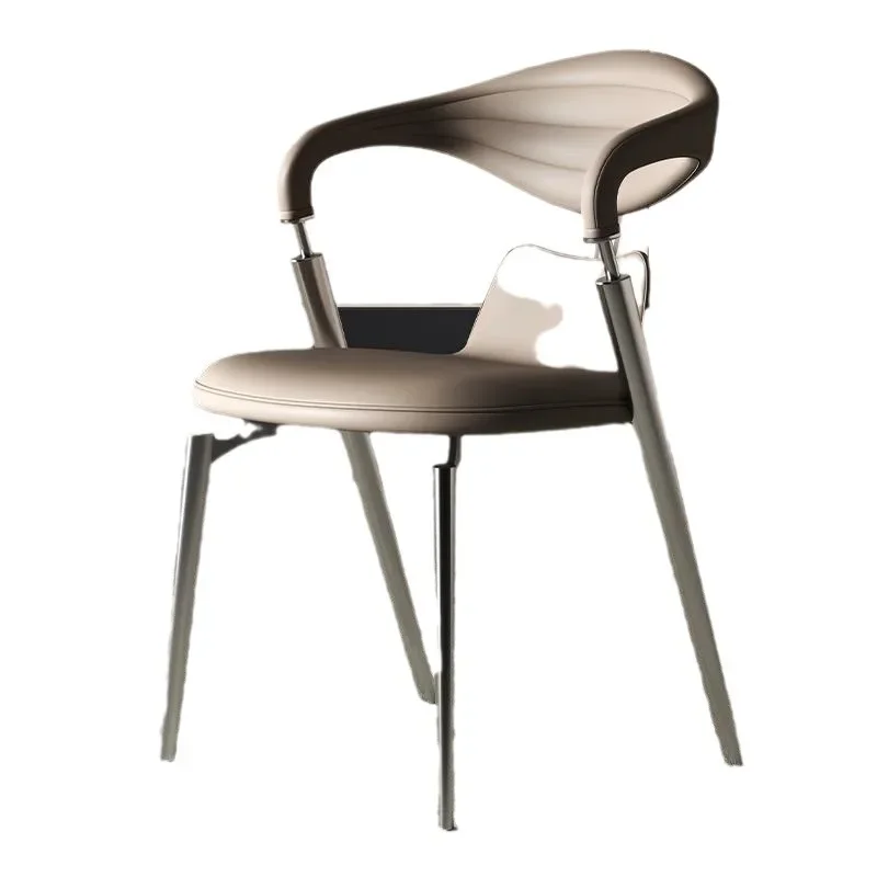 

Light luxury dining chair Modern and simple, high-end small apartment household, back chair stainless