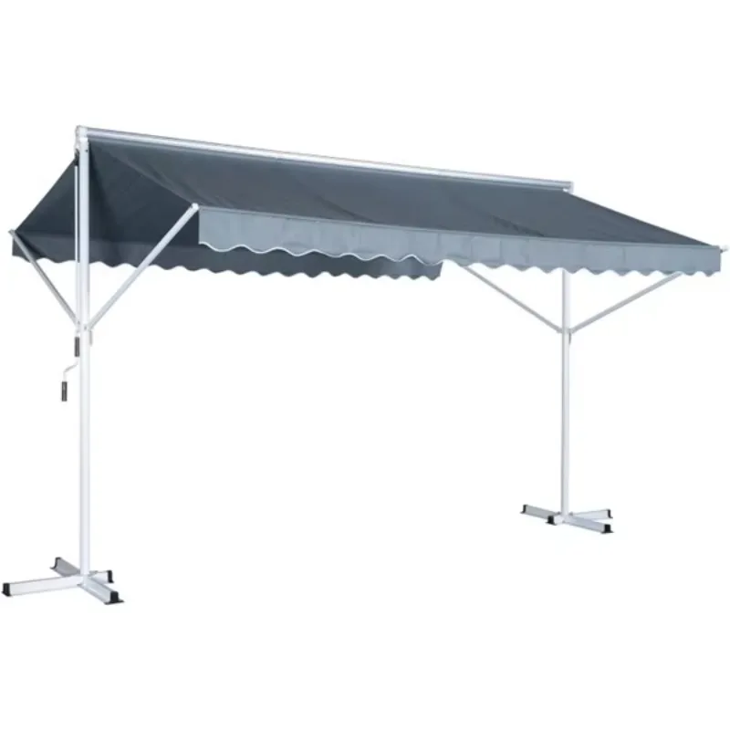 

2026 Double Side Standing Awning Hand Crank Waterproof Coating Aluminum/Metal Frame Pergola Gazebo Arch Arbour Outdoor Living Sp