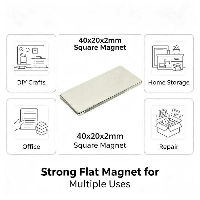 40x20x2mm N35 Rectangular Neodymium Magnet Block Rare Earth Permanent Powerful Magnet 40*20*2mm For DIY Industrial Projects