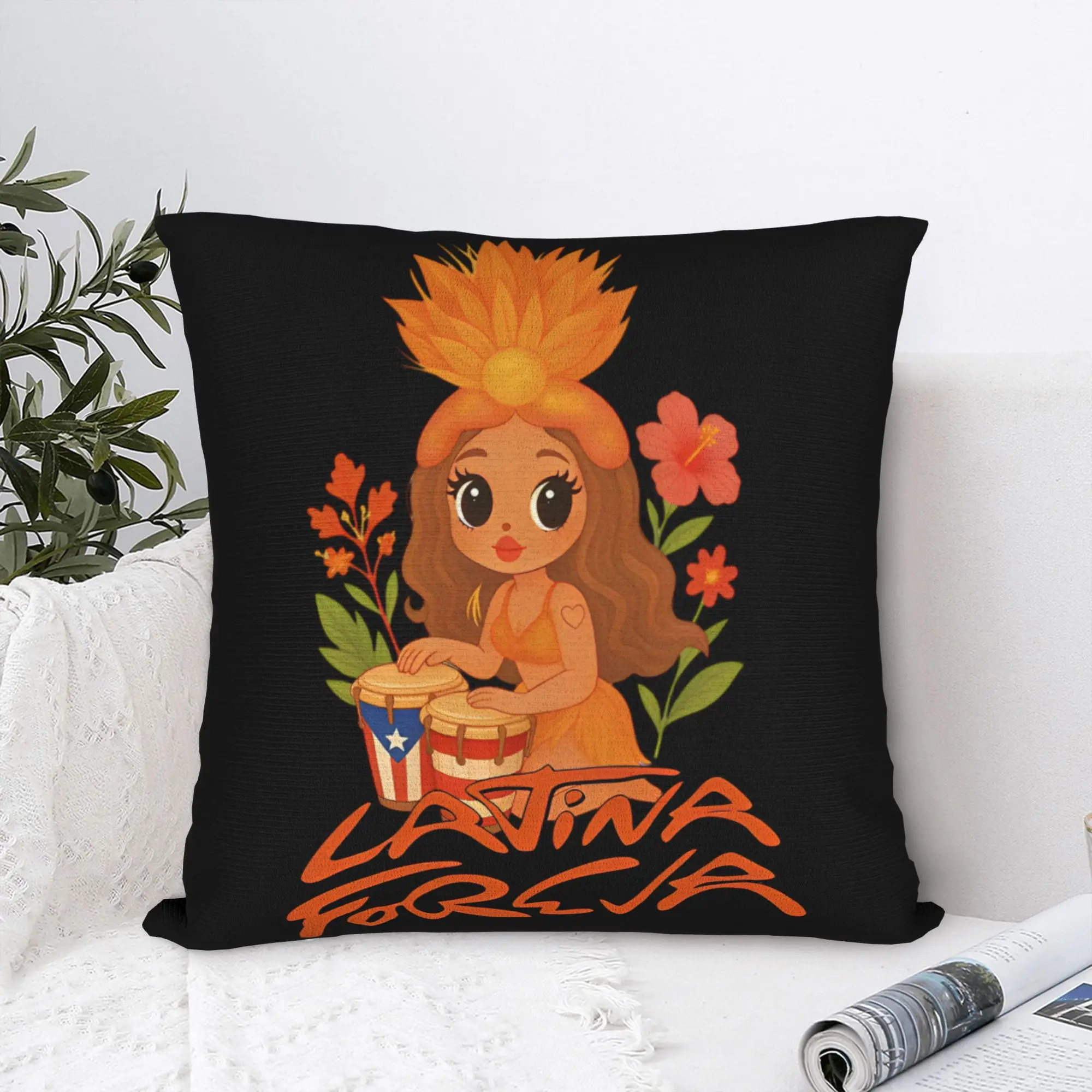 Karol G Tropicoqueta Album Pillowcase Printed Polyester Cushion Cover Decorative  Pillow Case Cover Home Square 45X45cm