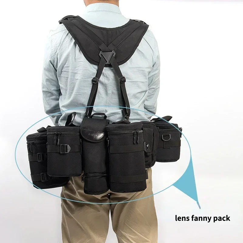 حزام كتف للكاميرا، نظام تعديل سريع، حزام رقبة الكاميرا، حزام كتف مزدوج، حافظة عدسة، سترة كاميرا اقتران سريع