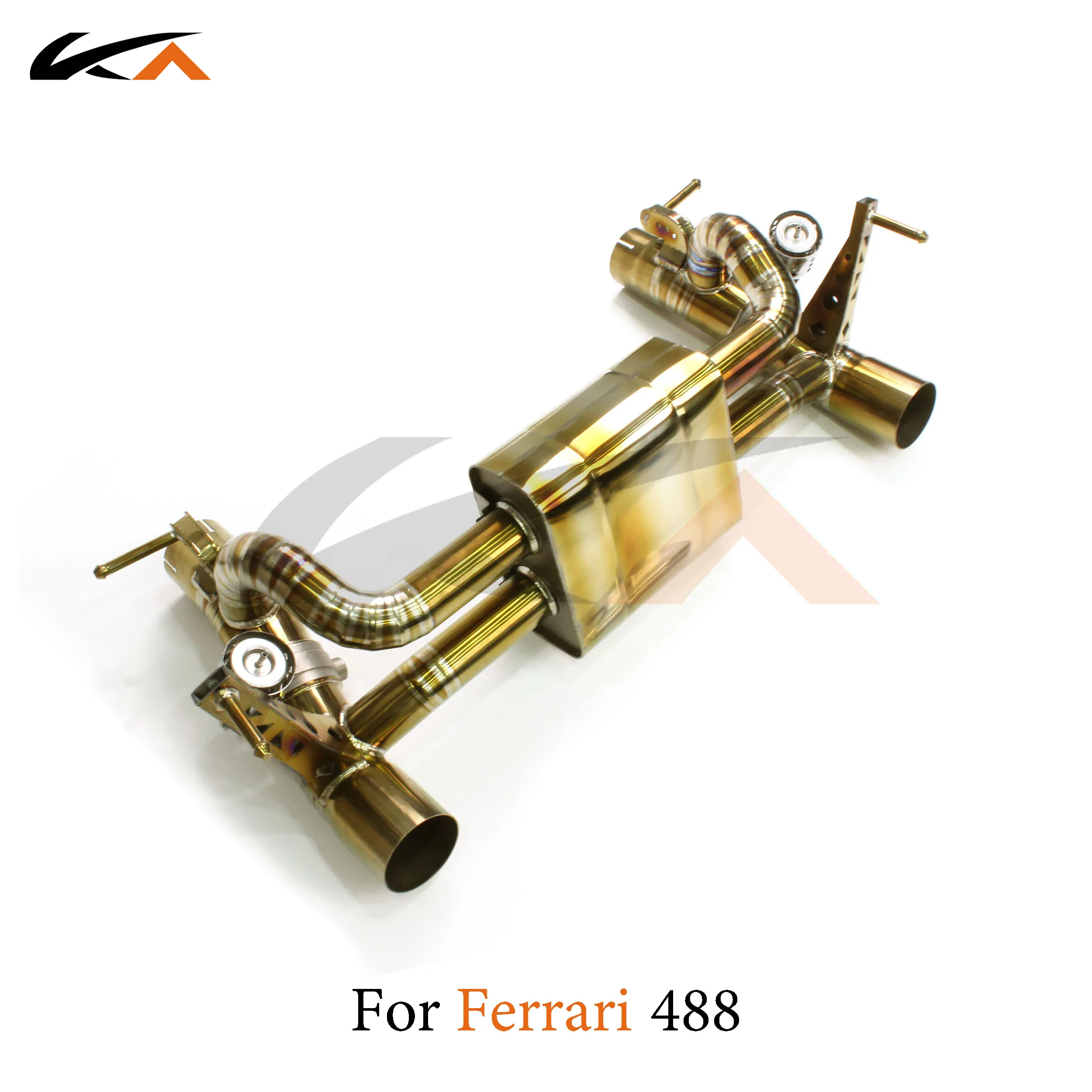 KA Tuning exhaust system titanium alloy catback for Ferrari 488 rear section performance parts muffler valve