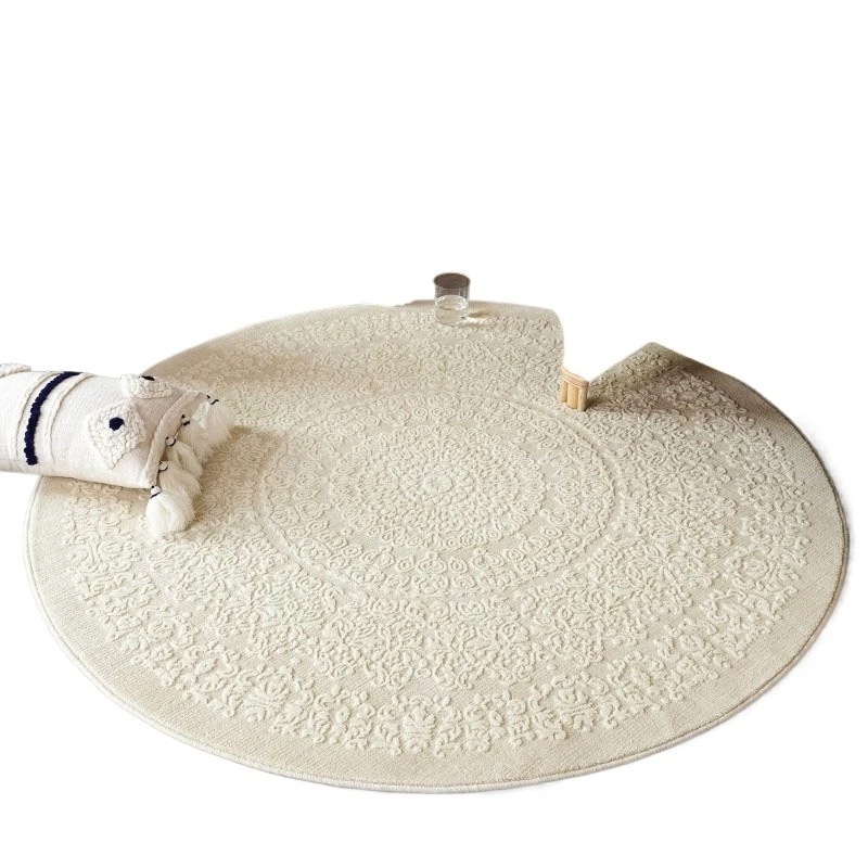 

Wool Round Carpet Solid Color Plain Color Living Room Coffee Table Blanket Bedroom Wabi Sabi Bedside Blanket
