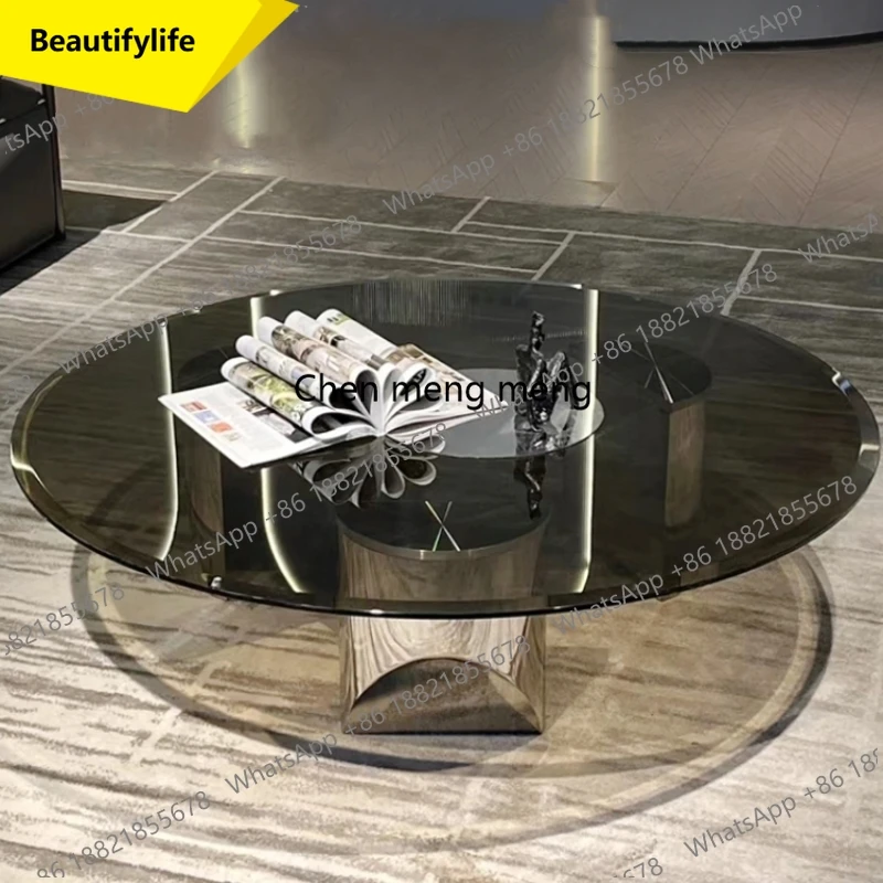 

A16 Glass Luxury Coffee Table Modern Decoration Living Room Designer Books Kitchen Side Table Writing Mesa Auxiliar Home Furnitu