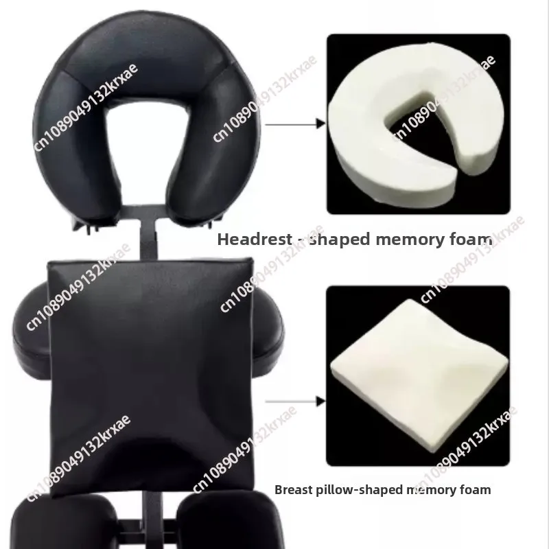 Portable Folding Tattoo Massage Chair Acupuncture Stool Adjustable Multi-Function Therapy Seat with Safe Fixed Sponge