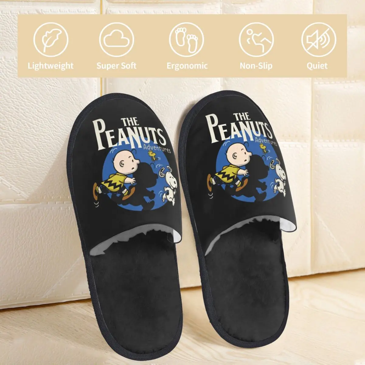 Snoopy Peanuts Slippers for Women Men House Shoes Soft Indoor Slippers