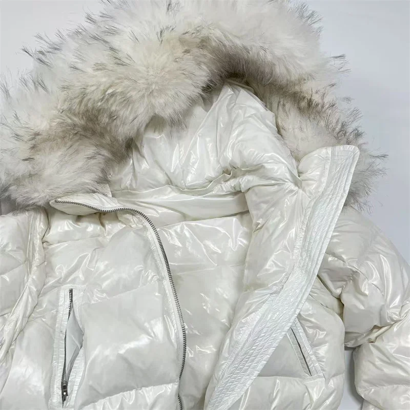Dames winterjas Nieuw donsjack met afneembare mouwen voor 2025 Vos bontkraag donsjassen met capuchon 90 witte eendendons dikke jas