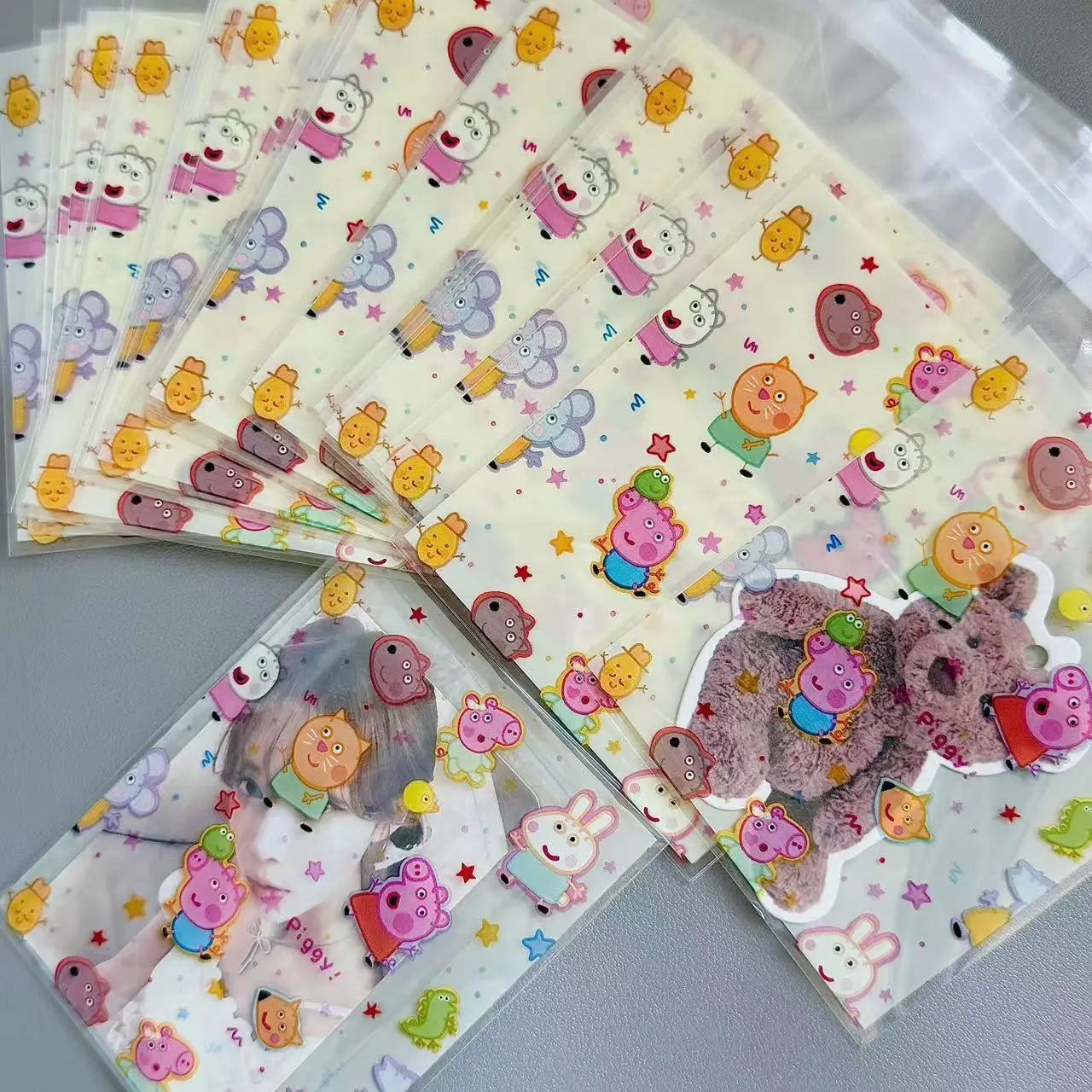 Bolsa de Regalo DIY de Peppa Pig, Linda Bolsa Autoadhesiva, Bolsa Pequeña para Tarjetas, Bolsa de Embalaje Creativa, Bolsa OPP, Bolsa de Embalaje con Compartimentos para Regalos