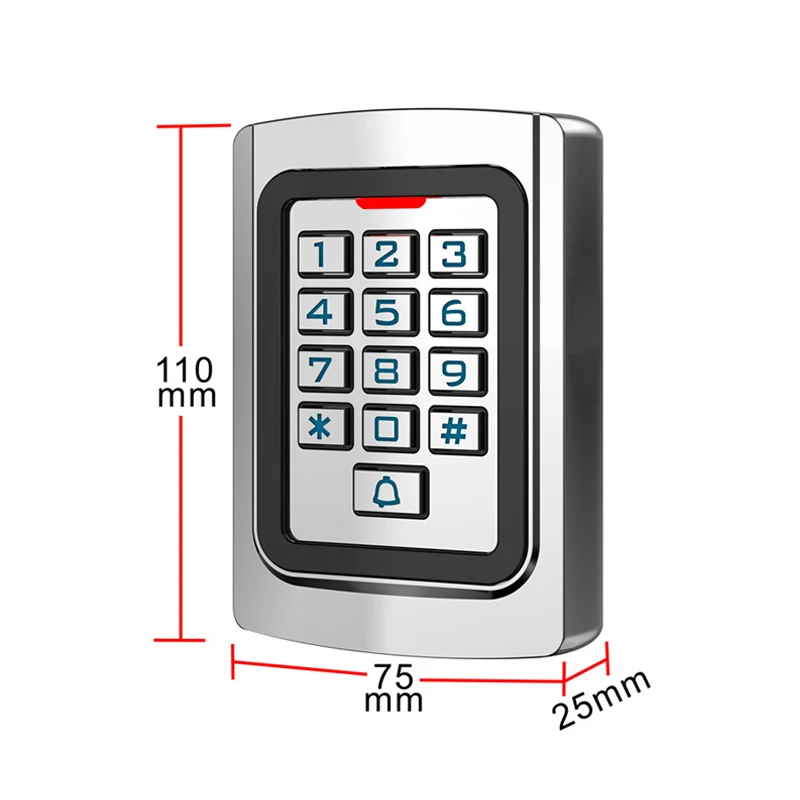 WIFI Tuya APP Waterproof Backlight RFID Door Access Control Reader Keypad 2000 Users 125KHz EM Card Metal Access Controller