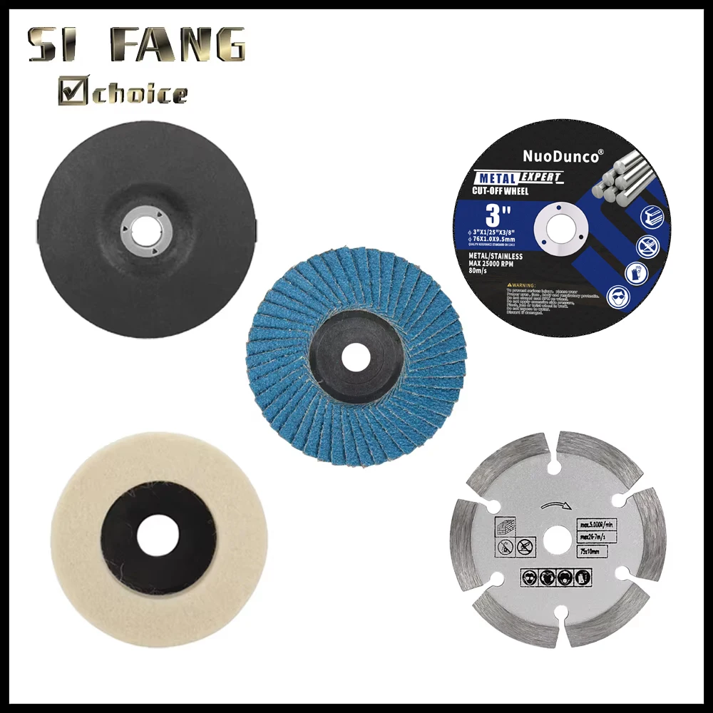 5PCS 3inch Metal Cutting Disc Set Mini Cutting Saw Blade Polishing Wheel for Angle Grinder Multi-Combination Accessory Kit