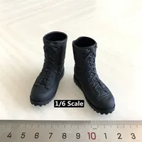 1/6 Scale Black Hollow Combat Boots Model Soldier Accessory Mini Ornament for 12 Inch Action Figure Scene Model