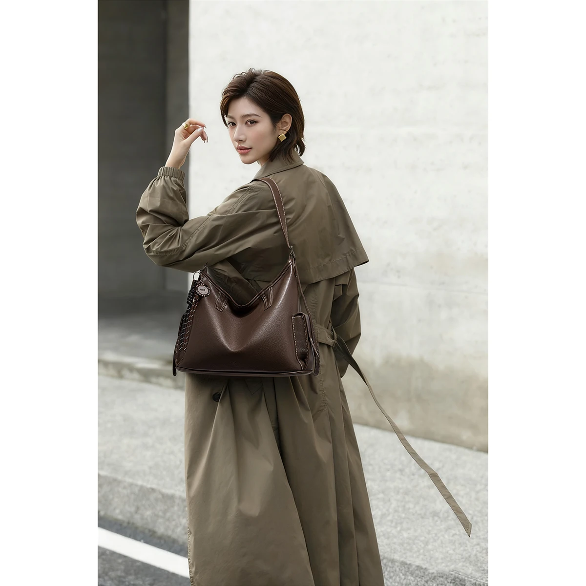FOXER Brand PU Leather Hobo Bag Women's Shoulder Bag Large Capacity Crossbody Handbag Soft Leather Female Daily Tote Purse
