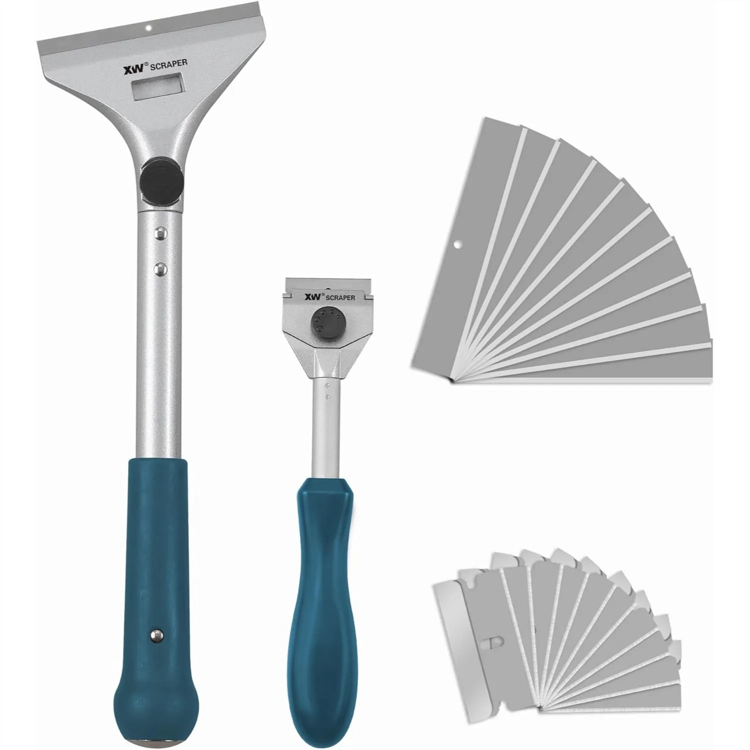 

Paint Scraper Set, Heavy Duty Putty Knife with Quick Blade Change, 20 Extra Blades, 2-Pack