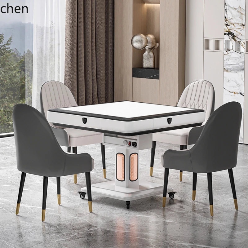 

HXL free push brand roller coaster automatic silent dining table integrated folding mahjong table