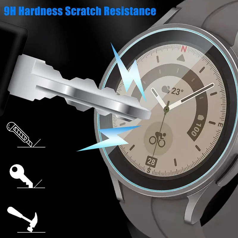 واقي شاشة لساعة سامسونج جالاكسي ، رقائق رقيقة من الزجاج المقسى ، 5 برو ، 44 ، 40 قائقي