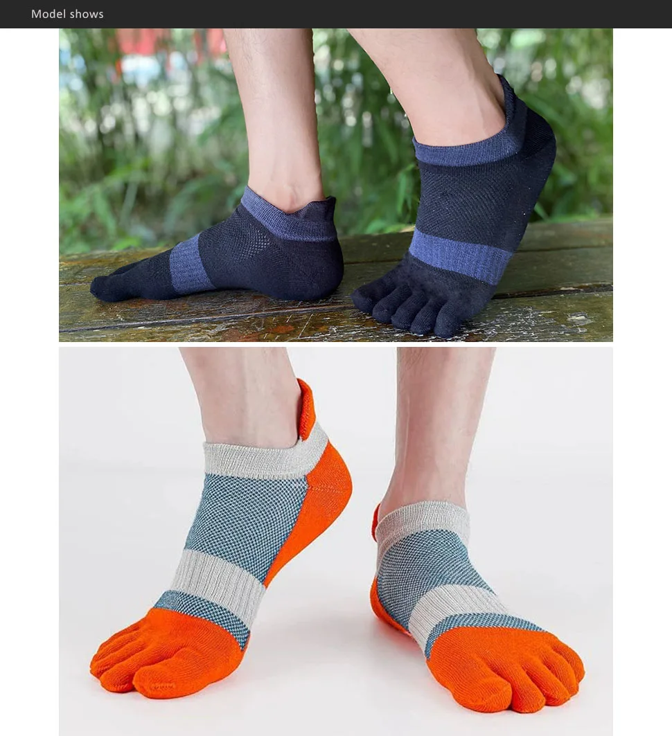 Große Übergrößen Zehensocken Sport Herren Mesh Atmungsaktive Kompressions-Schweißabsorbierende Fitness Elastische Fünf-Finger-Knöchelsocken für Studenten – Detail 5