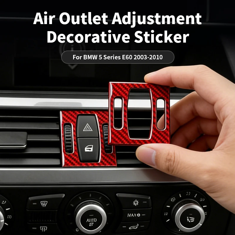 

For BMW 5 Series E60(2003-2010) Carbon Fiber Hazard Light Button Panel Trim Cover Anti Scratch Car Interior Accessories OEM Look