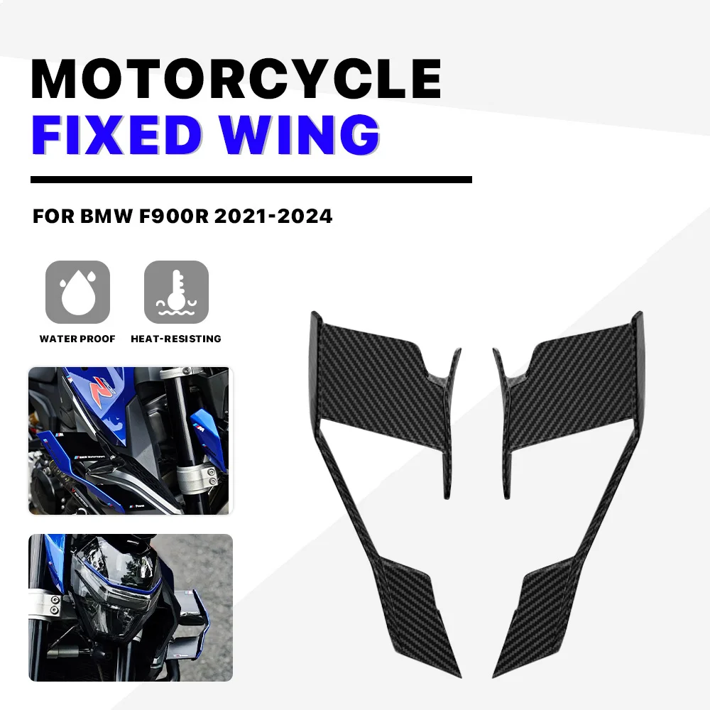 Motorcycle Fairing Fixed Wings For BMW F900R F 900 R 2021-2024 ABS Carbon Windshield Wing Accessories Spoiler Winglet DIY Color