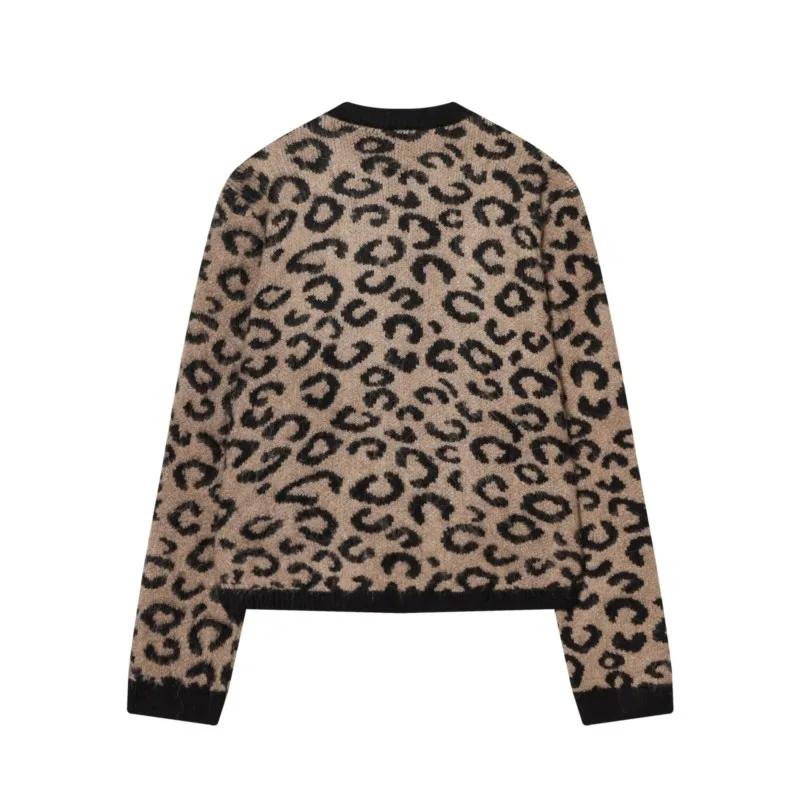 Cardigan tricoté en Jacquard à motifs d'animaux pour femme, pull à col rond, à la mode, décontracté, nouvelle collection automne hiver 2026