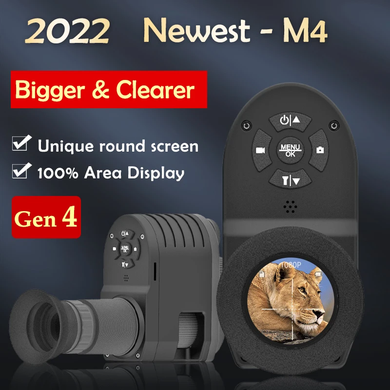 Megaorei 4 Night Vision 1080P Hunting Camera Portable Add on Integrated Attachment Spotting Scope Built-in 850nm IR Torch