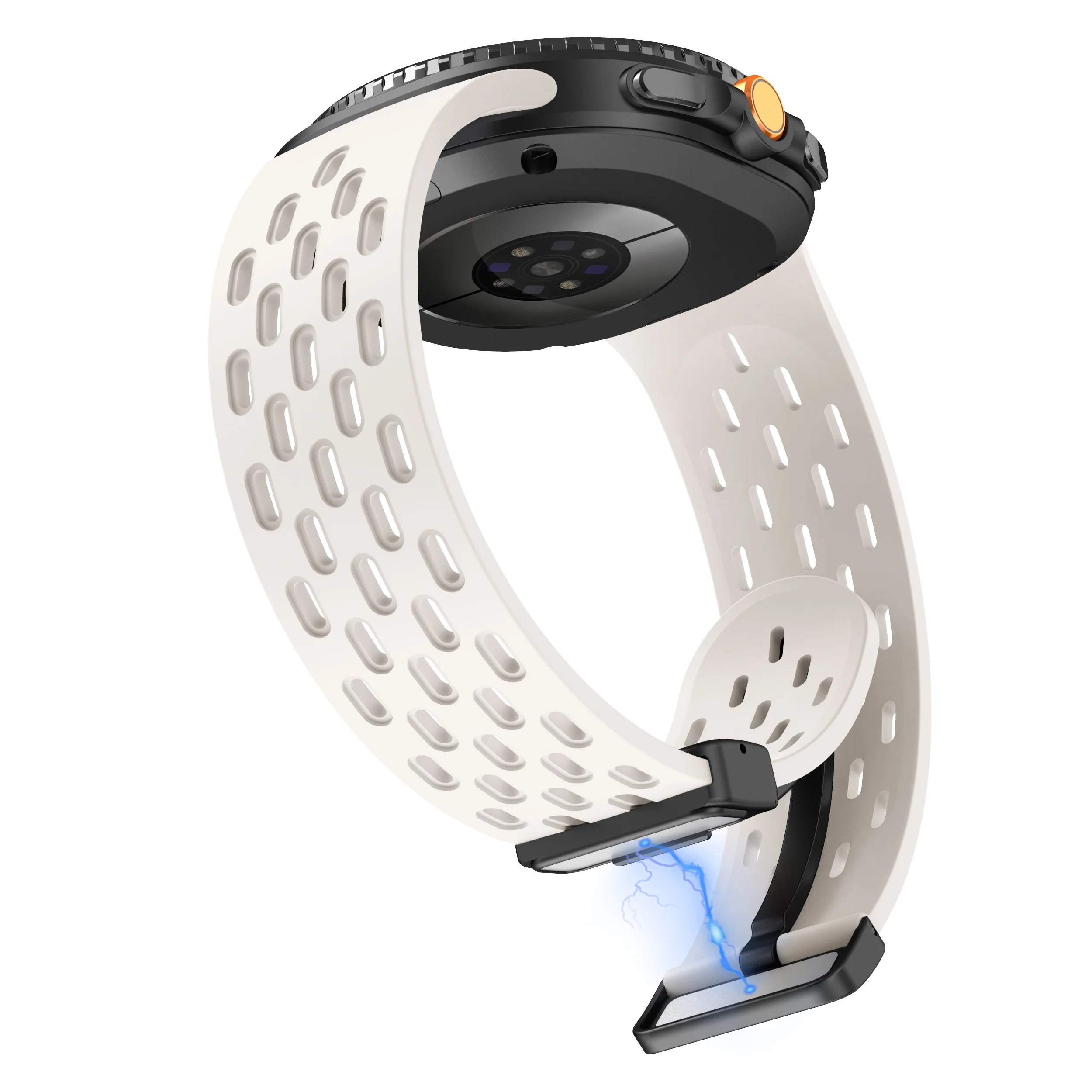 Oddychający silikonowy pasek do Samsung Galaxy Watch8 44mm / 40mm / Watch8 Classic 46mm z wieloma otworami i magnetycznym zapięciem - St