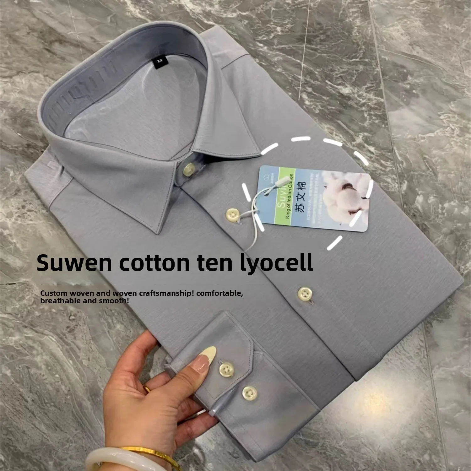 

Мужской воротник Wior Busin Casual irt Luxury Italian Sle, осенний сезон, дышащая стойка, длинный све, чистый цвет