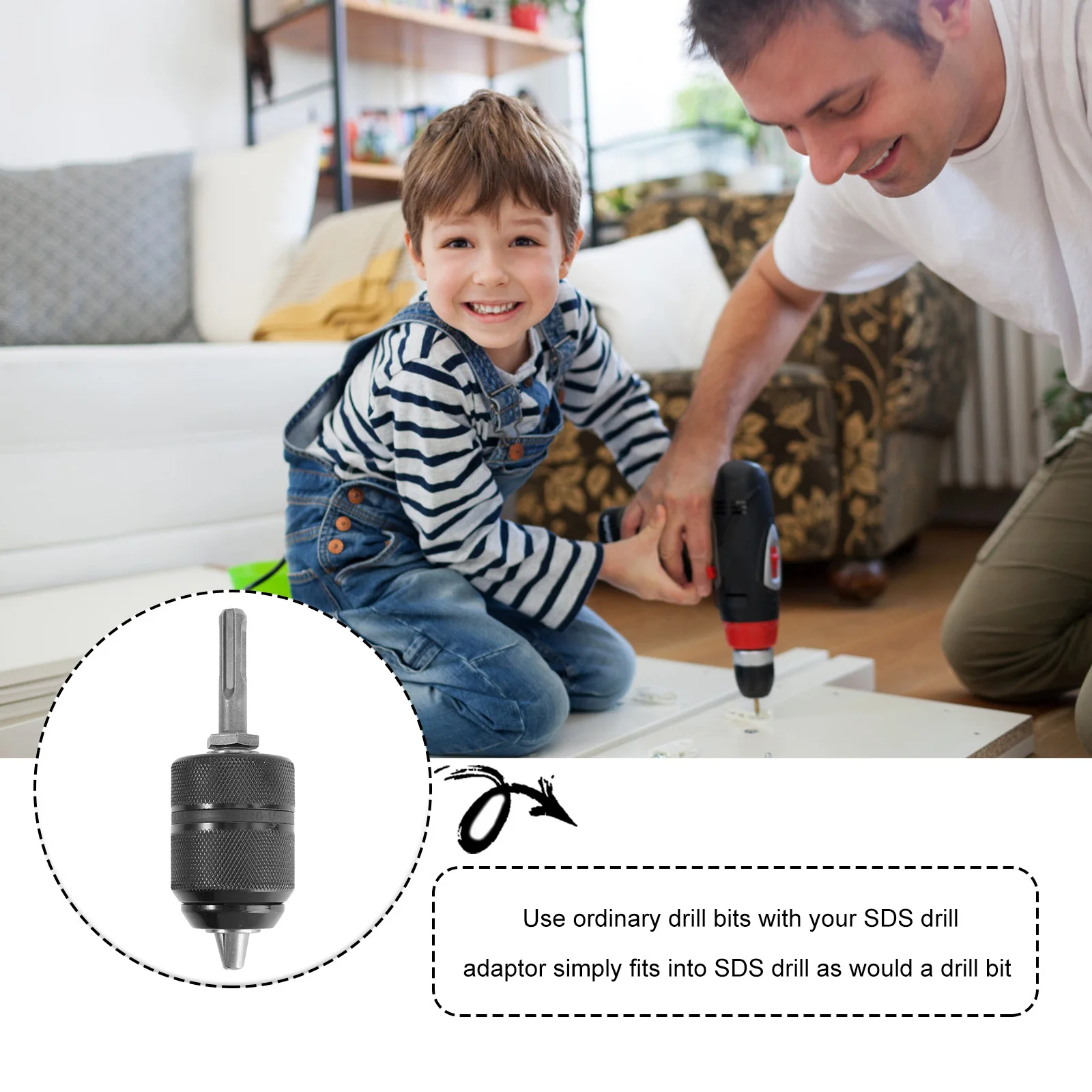 Mandrin de perceuse sans clé 2-13Mm, adaptateur de manchon de verrouillage à cliquet arrière en alliage d'aluminium pour tournevis à percussion, outil sans embout